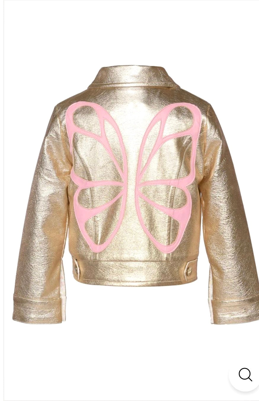 Shiny gold leather jacket