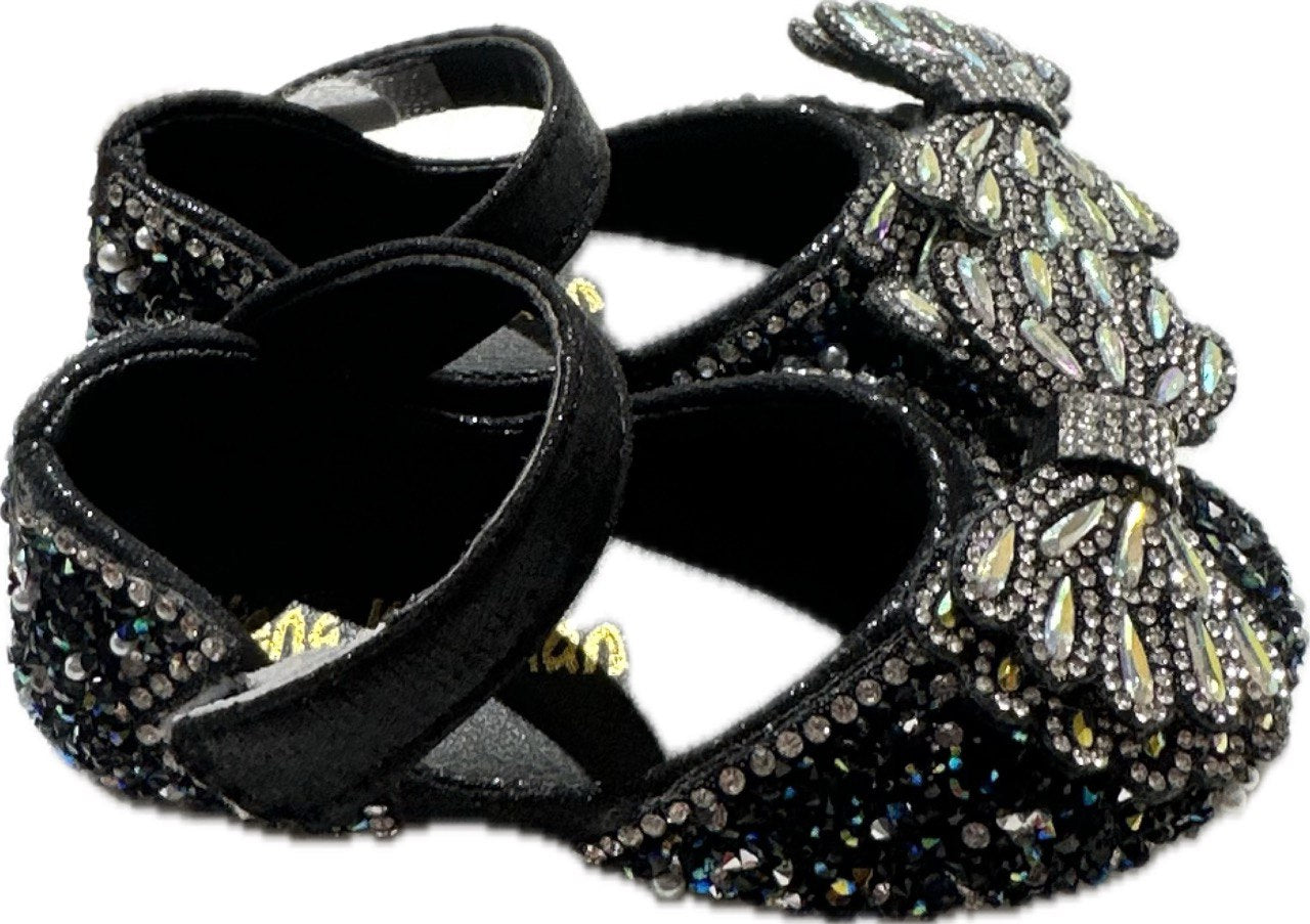 Black Shoes with Bow Butterfly