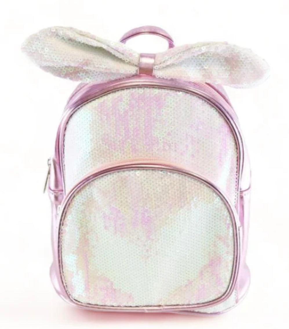 Bowtie Sequin Backpack - Pink