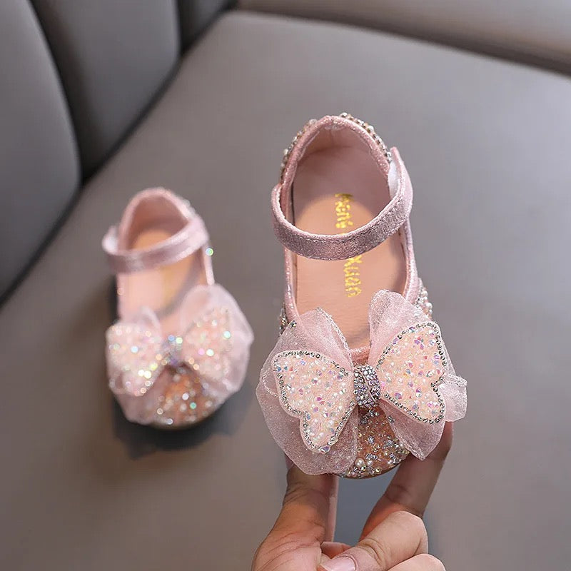 Girls Mary Jane Ballerina Flats Glitter Princess Dress Shoes