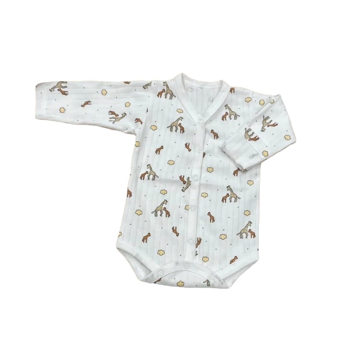 Baby Giraffe Print Snap Bodysuit โ 100% Cotton ๐ฆ
