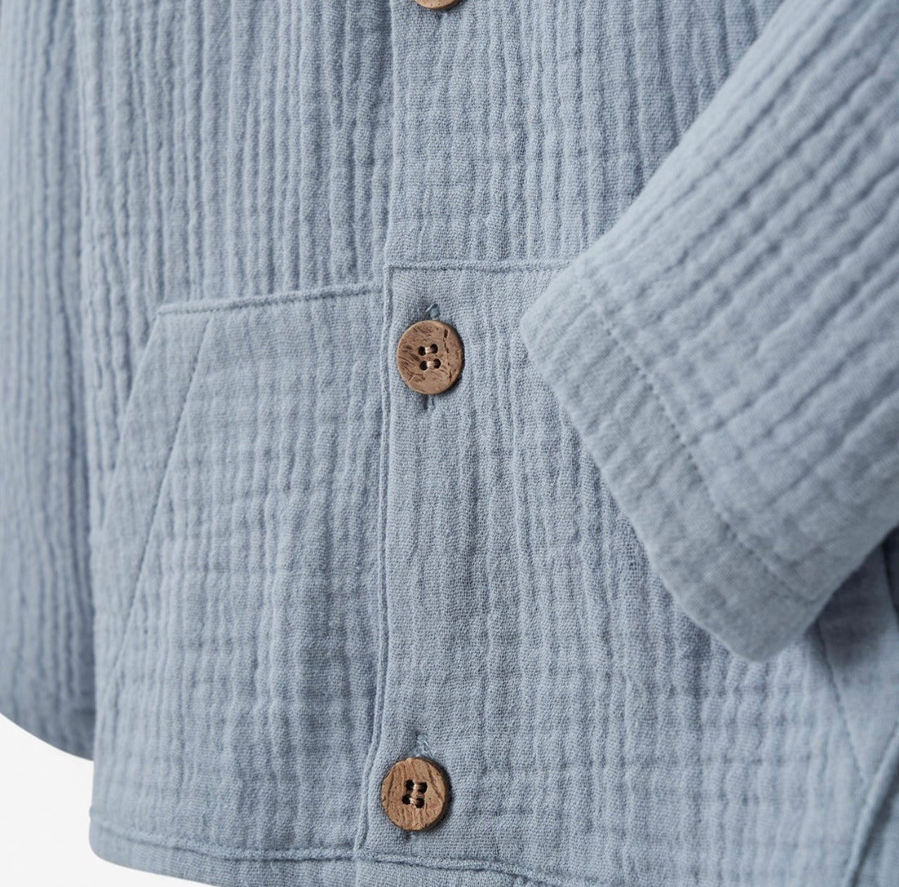 Muslin hoodie with short set
