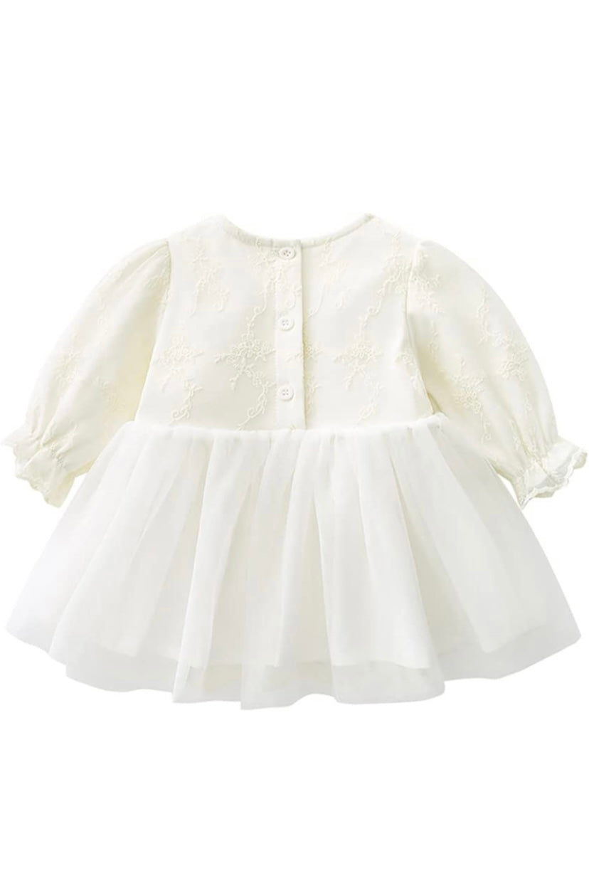 Christening Baptism Dress with Bonnet