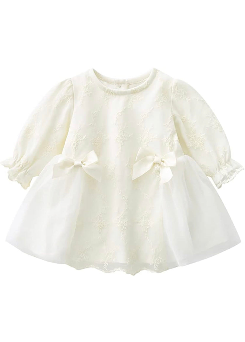 Christening Baptism Dress with Bonnet