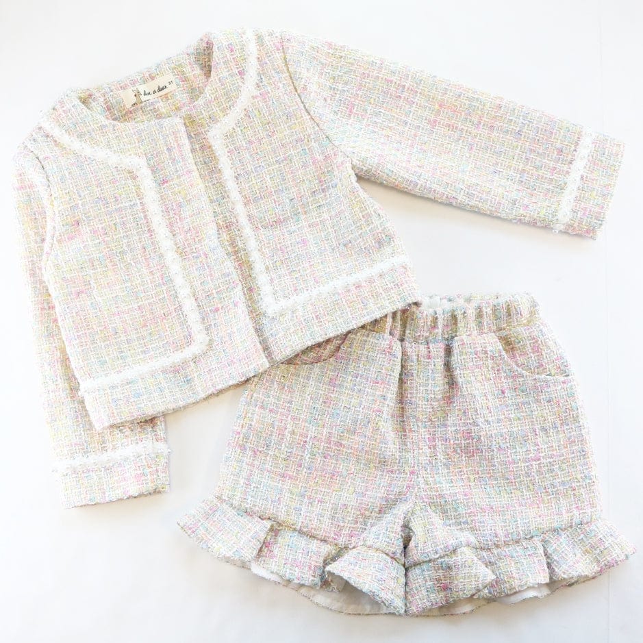 Ruffle Hem Tweed Jacket
