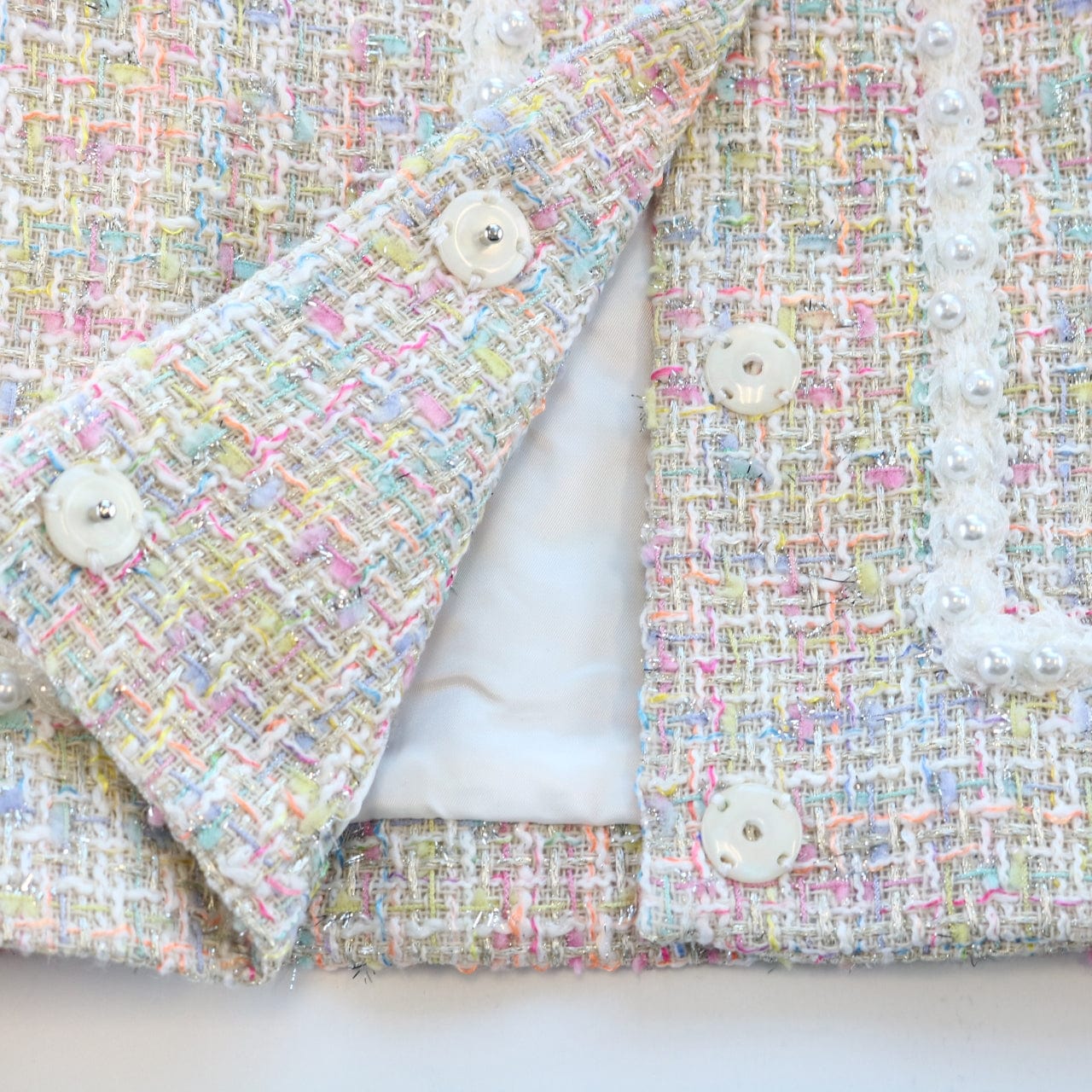 Ruffle Hem Tweed Jacket