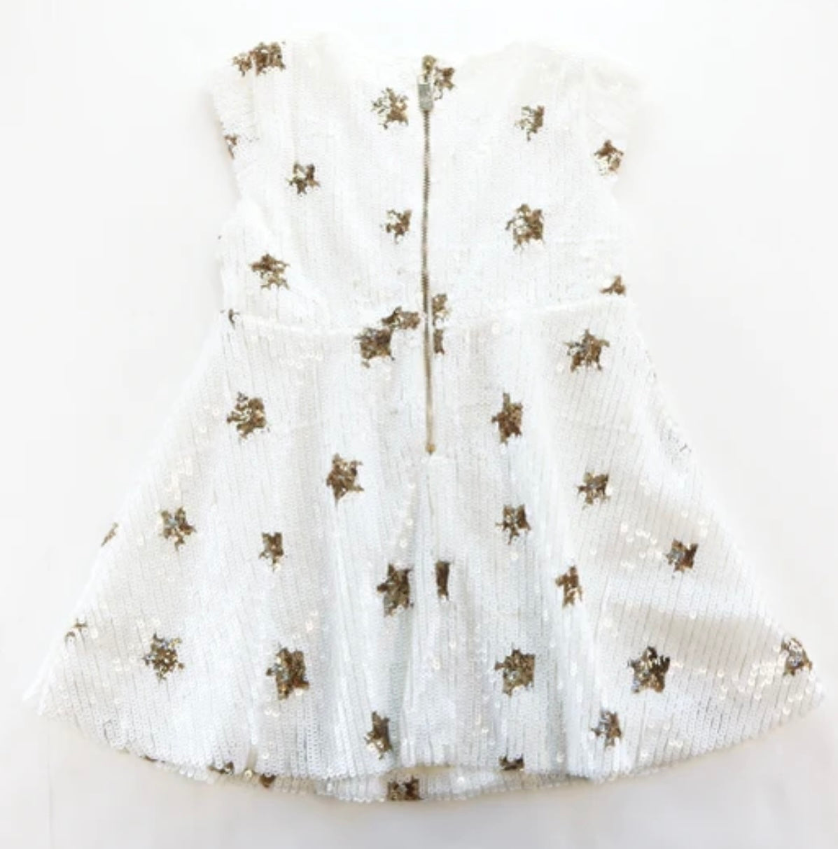 Gold Star White Sequin Dress