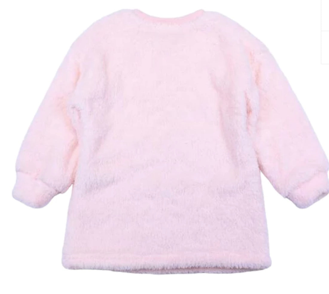 Pink Miss Bunny Sweatshirt & Fur Leggings Set