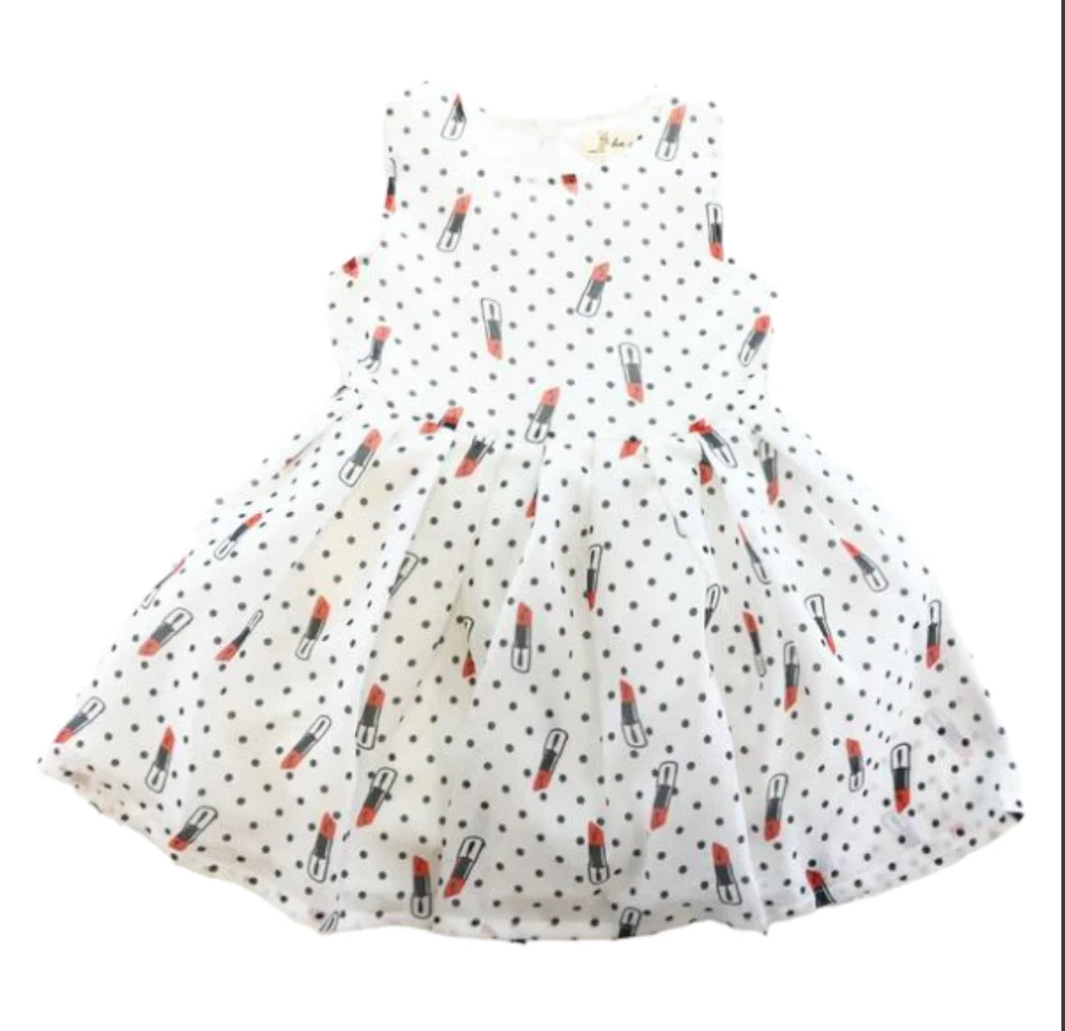 Sleeveless Dotted Lipstick Dress