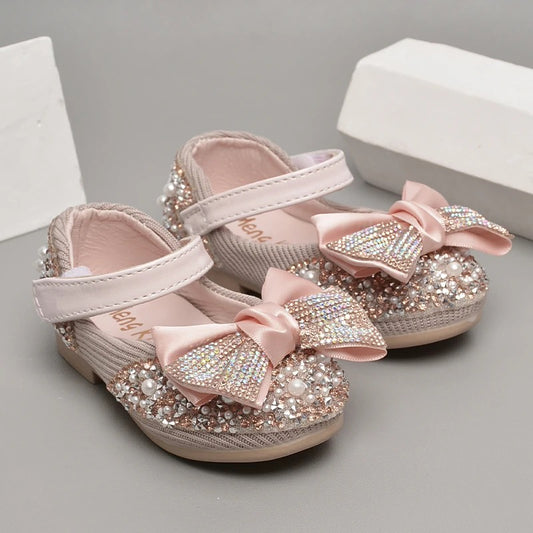 Girls Mary Jane Ballerina Flats Glitter Princess Dress Shoes