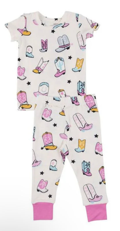 2-Piece Lounge Wear Set, Cowboy Boots Pink