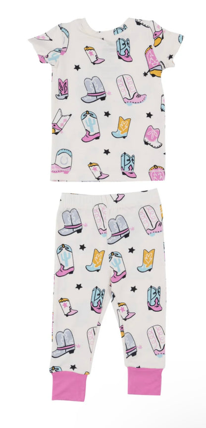 2-Piece Lounge Wear Set, Cowboy Boots Pink