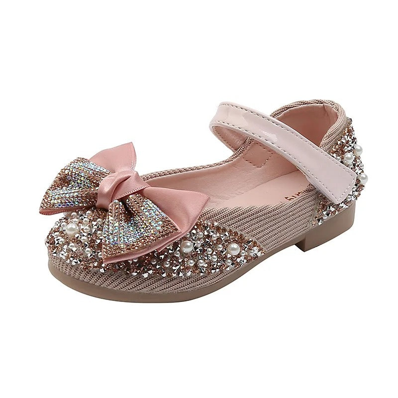 Girls Mary Jane Ballerina Flats Glitter Princess Dress Shoes