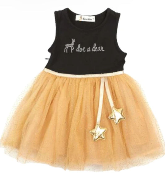 Gold Tutu Sleeveless Dress