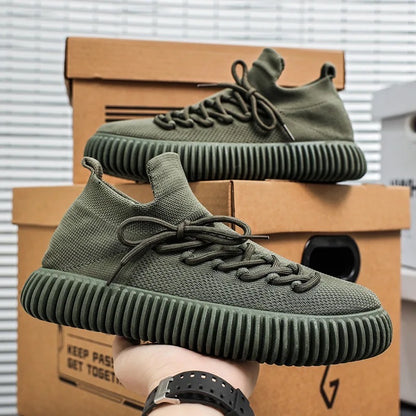 Olive coloured sneakers