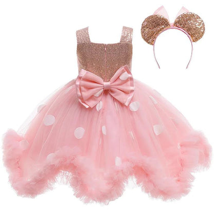 CHARMING PEACH SEQUIN DRESS WITH HEADBAND