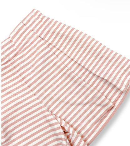 Pink Striped Pleat Shorts