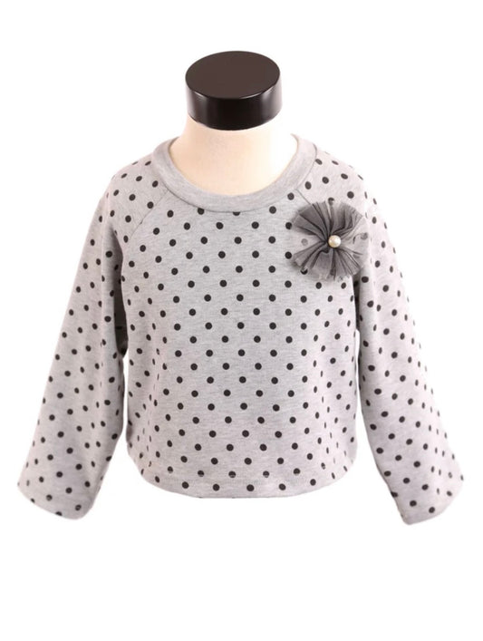 Long sleeve grey grey dot