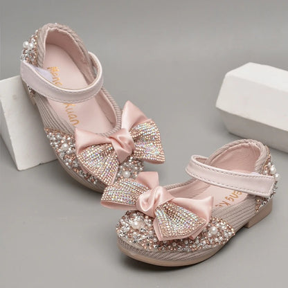 Girls Mary Jane Ballerina Flats Glitter Princess Dress Shoes