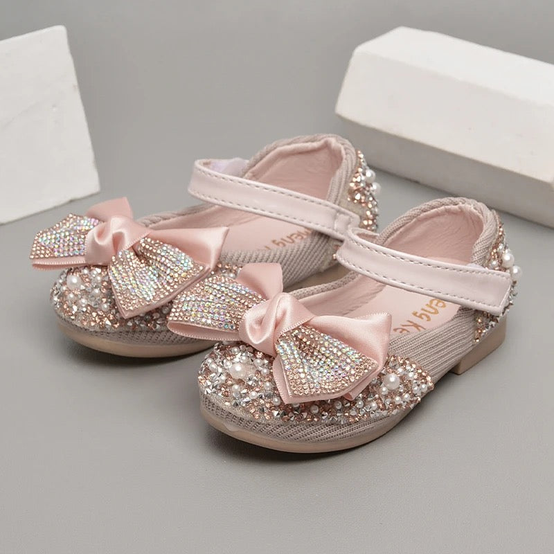 Girls Mary Jane Ballerina Flats Glitter Princess Dress Shoes
