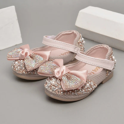 Girls Mary Jane Ballerina Flats Glitter Princess Dress Shoes