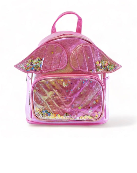 Angel Wings Iridescent Backpack - Fuchsia