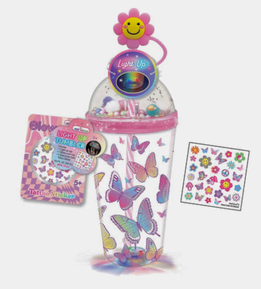 Light Up Tumbler-Tie Dye Butterfly