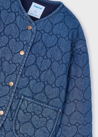Girl Heart Printed Denim Jacket