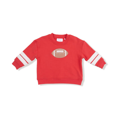 Cozy Drop Sleeve Sweatshirt with Varsity Stripes