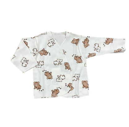Baby Bear Print Set – 100% Cotton (Pants + Wrap Top) 🐻