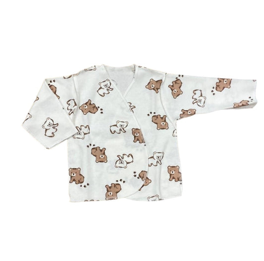 Baby Bear Print Set – 100% Cotton (Pants + Wrap Top) 🐻