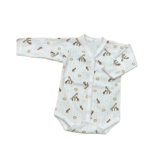 Baby Giraffe Print Snap Bodysuit – 100% Cotton 🦒