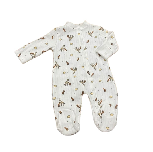 Baby Giraffe Print Footed Sleeper – 100% Cotton 🦒