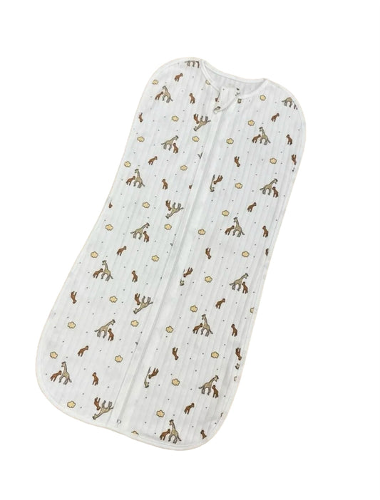 Baby Giraffe Print Swaddle Sack – 100% Cotton 🦒