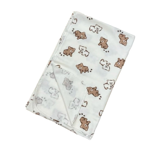 Baby Bear Print Blanket – 100% Cotton 🧸