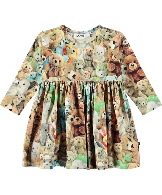 Multicoloured jersey dress in organic cotton