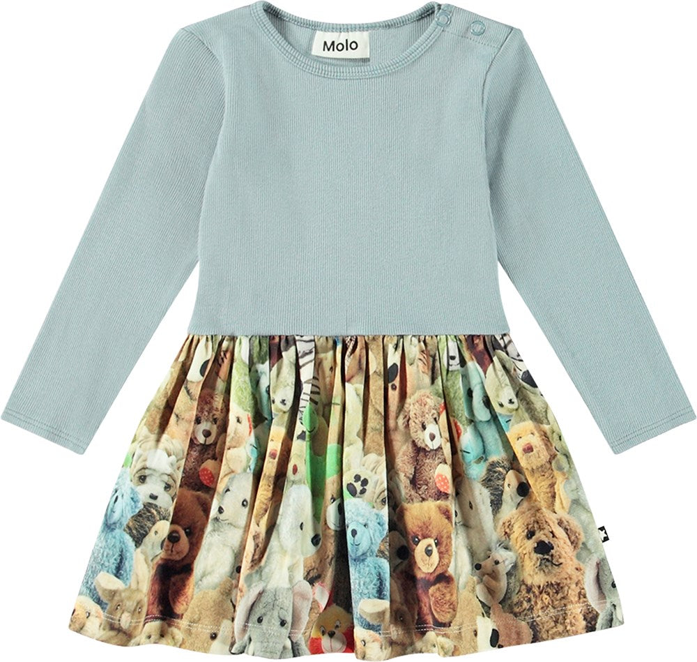Long-sleeved dress blue