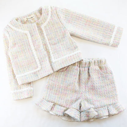 Ruffle Hem Tweed Jacket