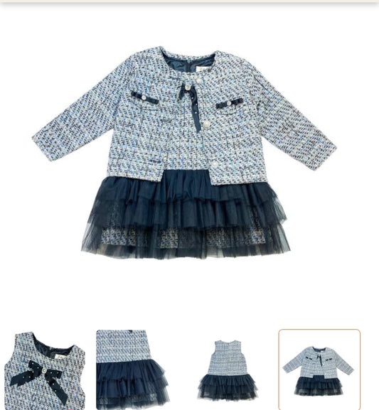 Doe a Dear Bow Brooch Tweed Dress